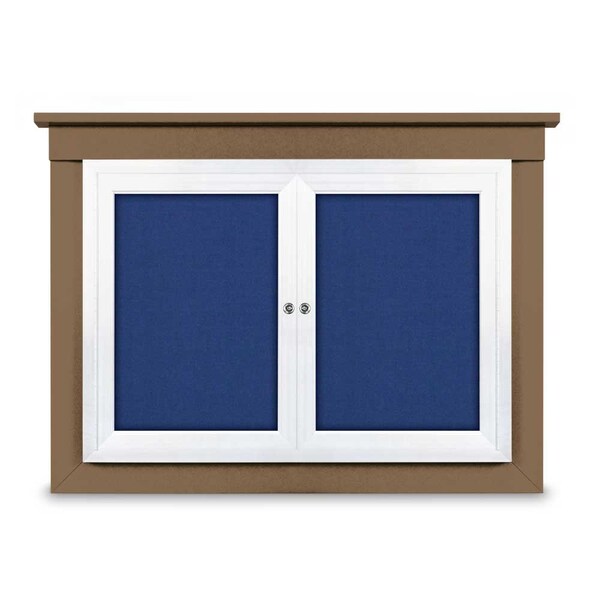 18"x24" 1-Door Enclosed Letterboard, Header, Green Vinyl/Walnut